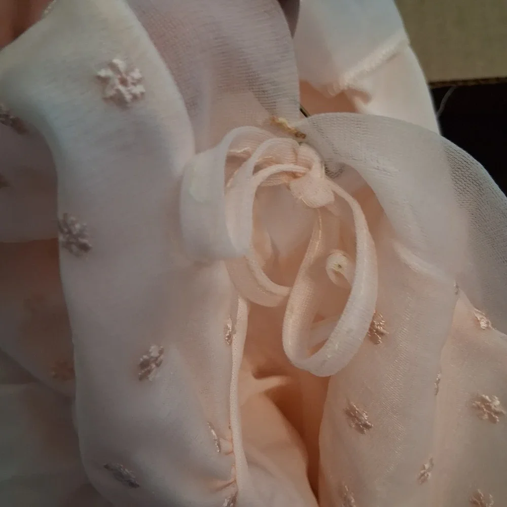 Vintage Silk‎ Peignoir Negligee Pink Nightgown VGVC STUNNING
